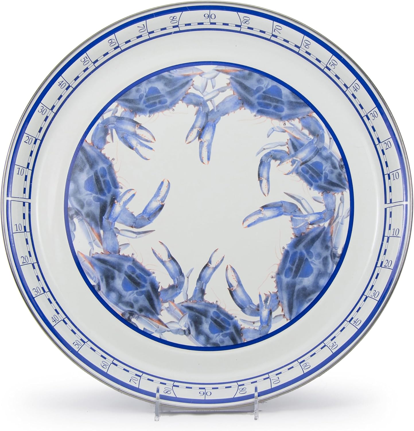 Golden Rabbit Enamelware Medium Tray, 15.5 inch, Blue Crab