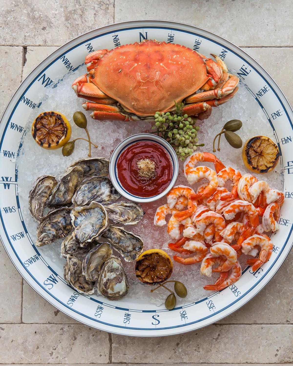 Golden Rabbit Enamelware Large Serving Tray, 20 inch, Lobster