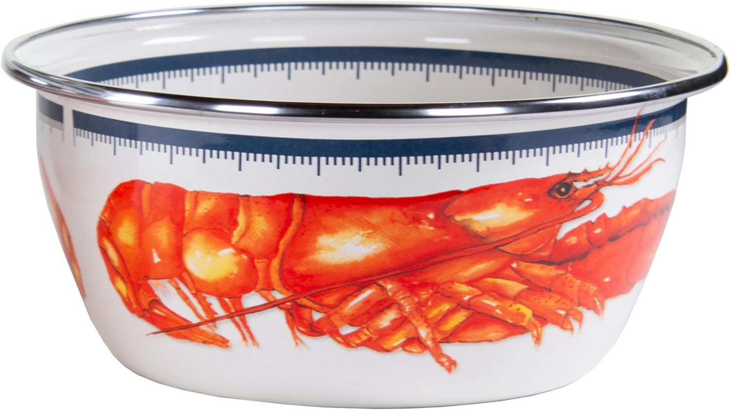 Golden Rabbit Enamelware Salad Bowls, 24 ounce, Lobster, Set of 4