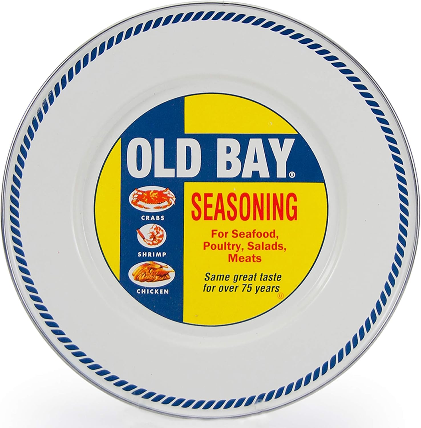 Golden Rabbit Enamelware Sandwich Plates, 8.5 inch, Old Bay, Set of 4