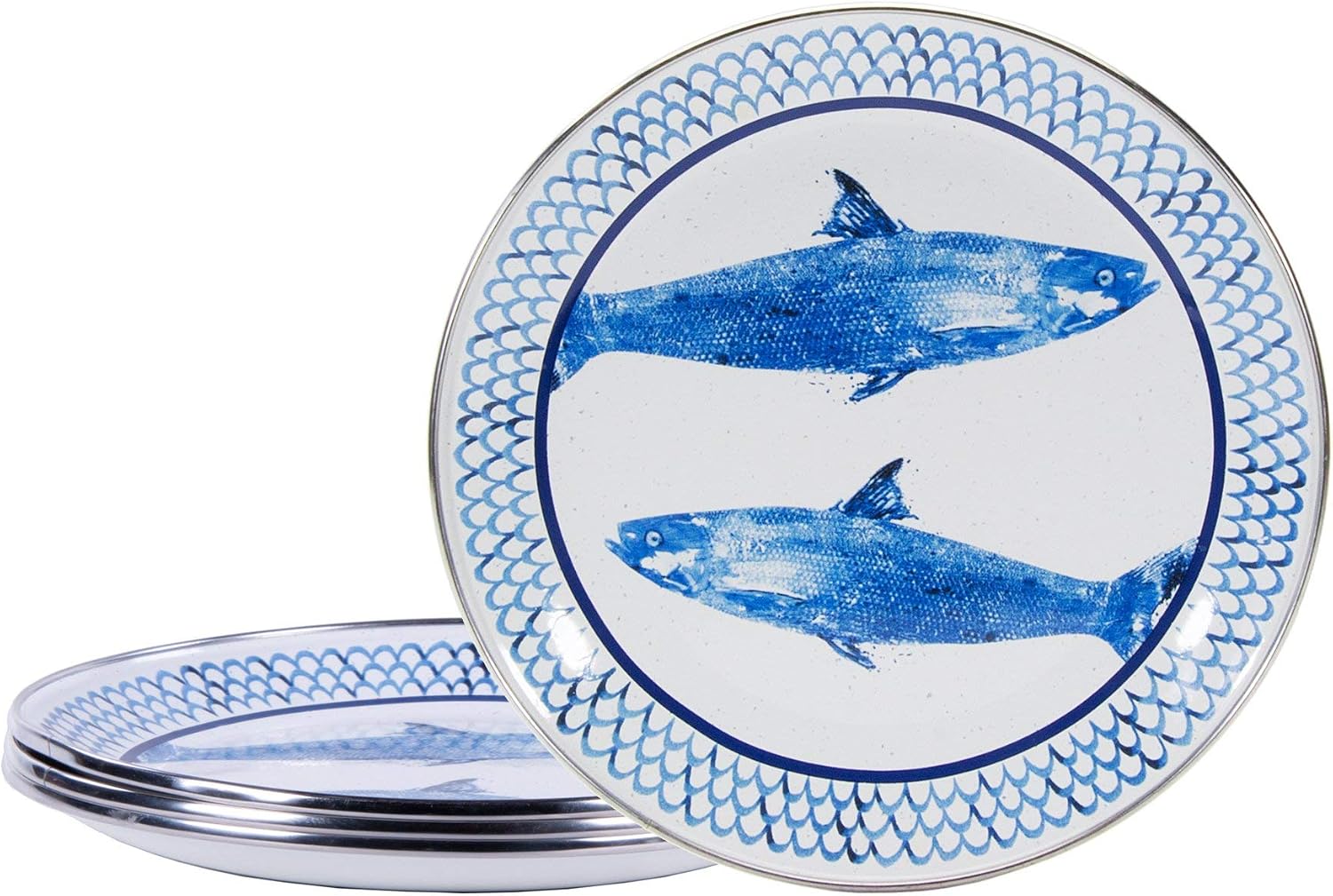 Golden Rabbit Enamelware Sandwich Plates (Fish Camp)