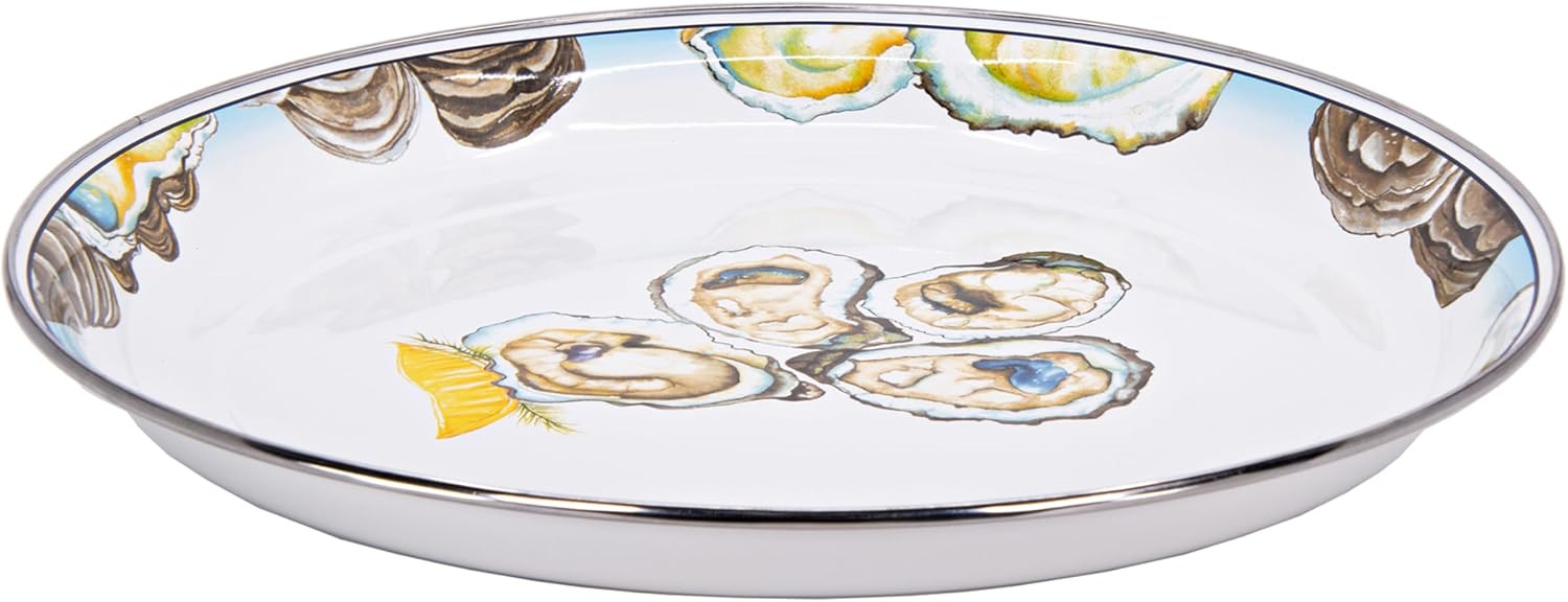 Golden Rabbit Enamelware Medium Tray, 15.5 inch, Oyster