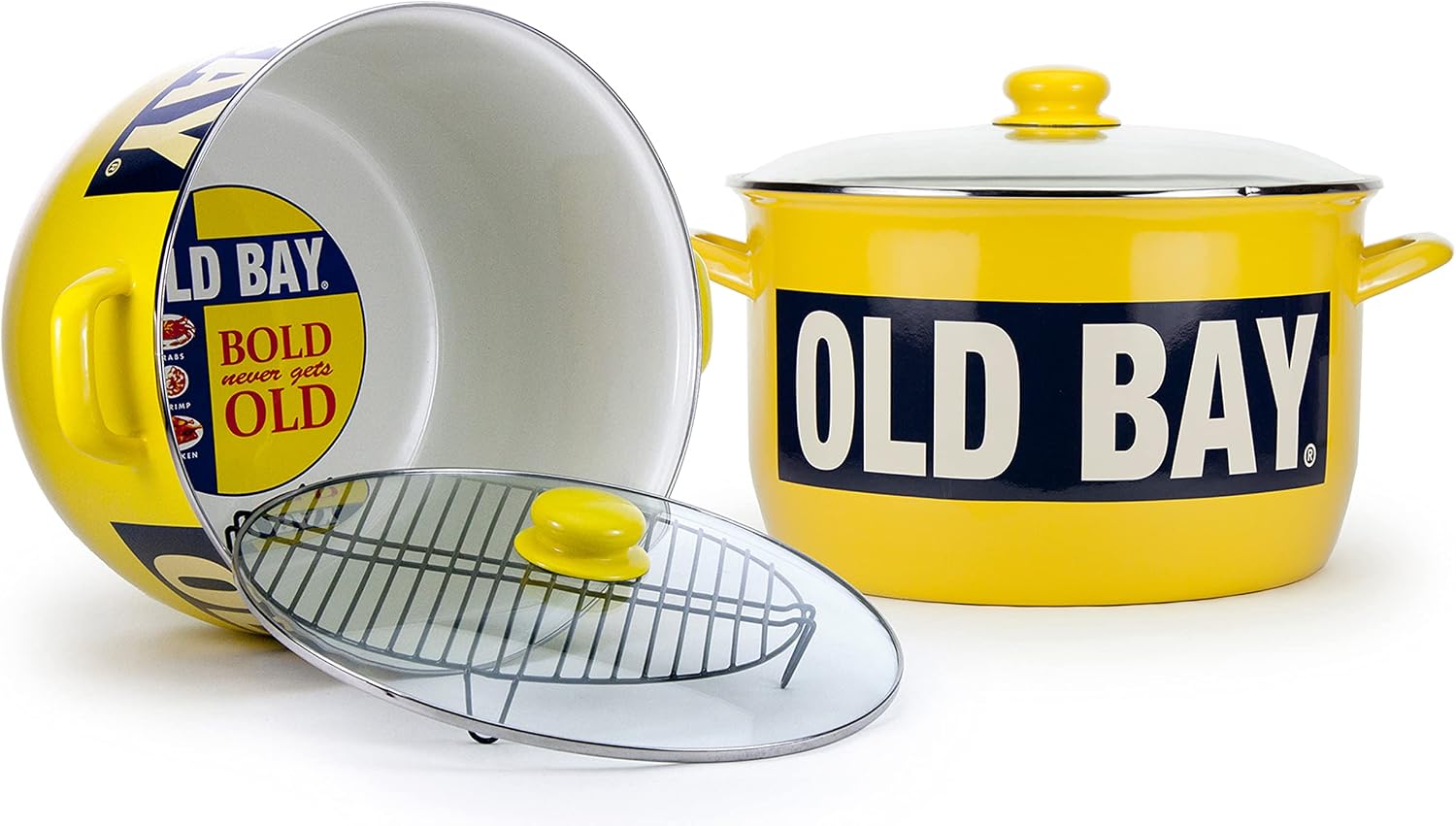 Golden Rabbit Enamelware Soup or Stock Pot, 18 quart, Old Bay