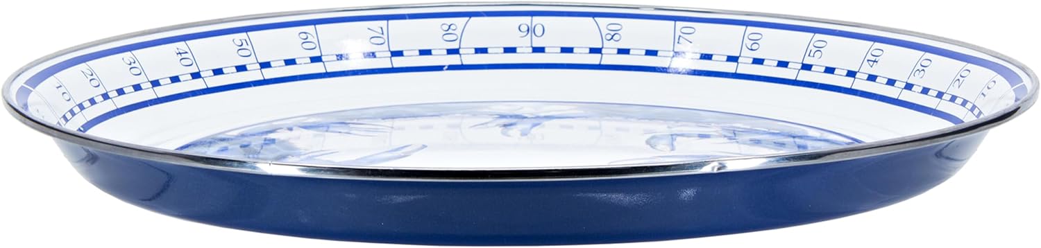 Golden Rabbit Enamelware Large Serving Tray, 20 inch, Blue Crab
