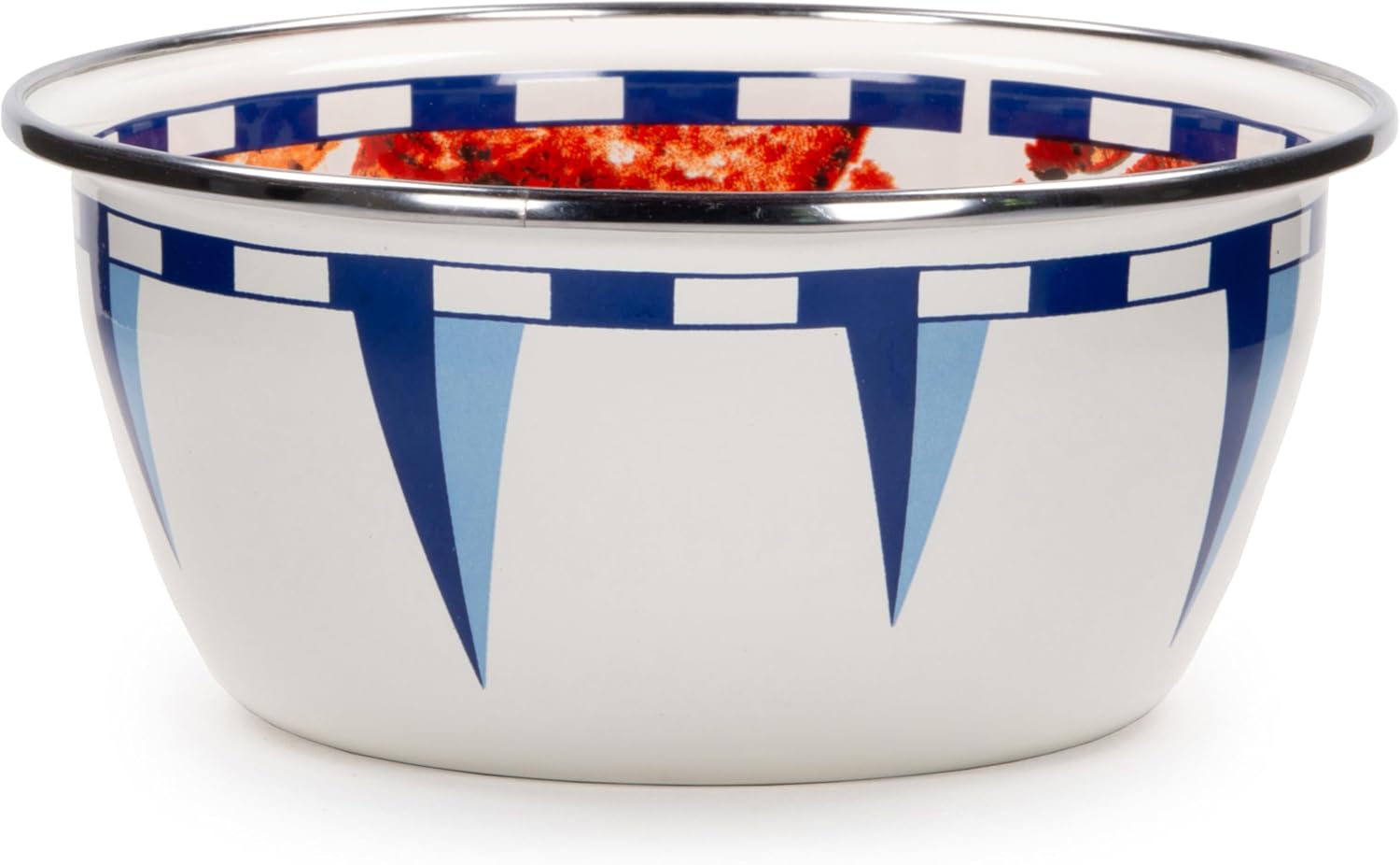 Golden Rabbit Enamelware Salad Bowls, 24 ounce, Crab House, Set of 4