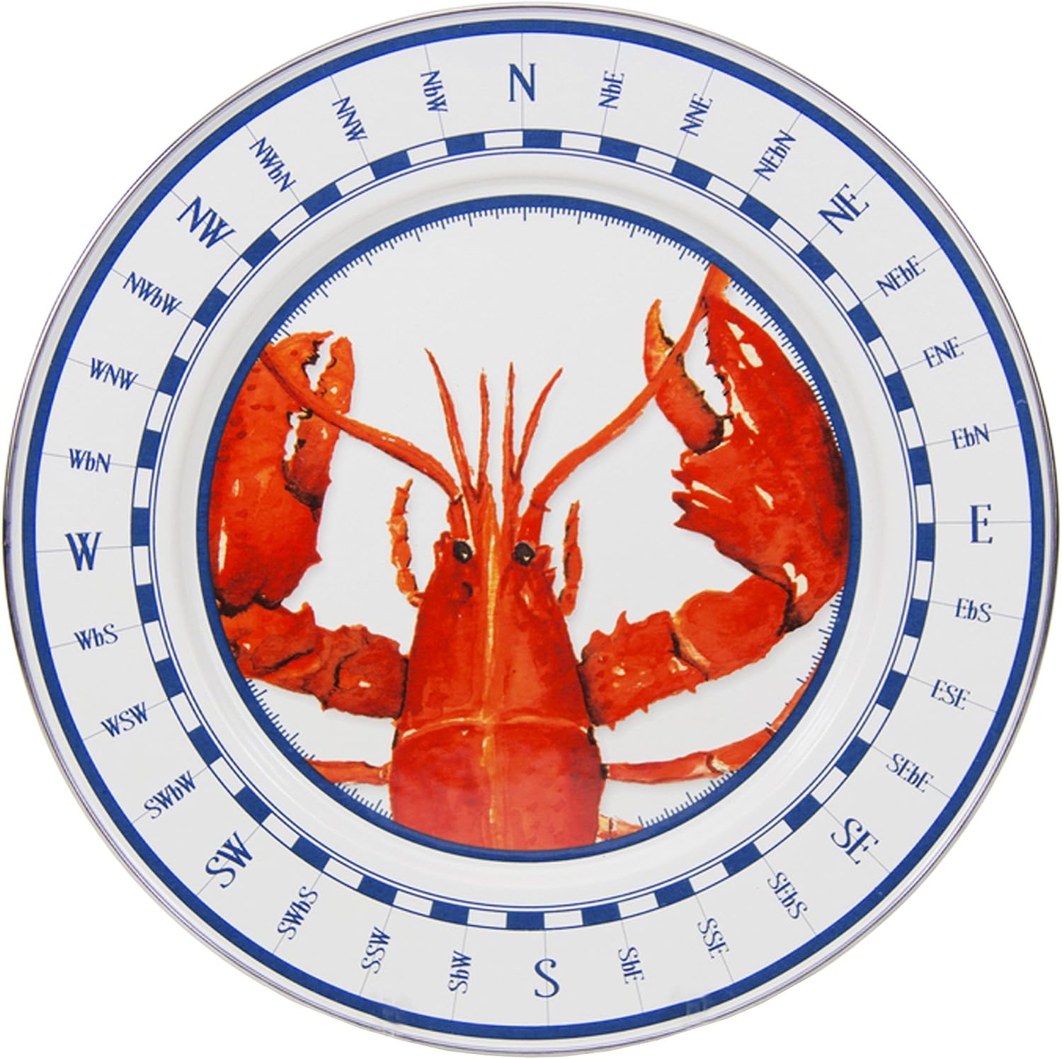Golden Rabbit Enamelware Chargers, 12.5 inch, Lobster, Set of 2