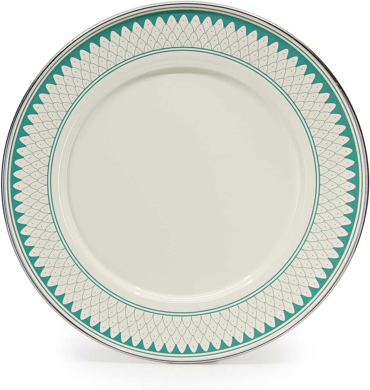Golden Rabbit Enamelware Dinner Plates, 10.5 inch, Aegean Sevilla, Set of 4