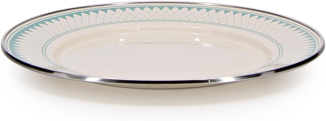 Golden Rabbit Enamelware Dinner Plates, 10.5 inch, Aegean Sevilla, Set of 4