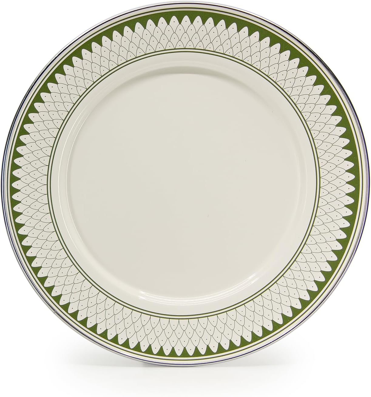 Golden Rabbit Enamelware Dinner Plates, 10.5 inch, Olive Sevilla, Set of 4
