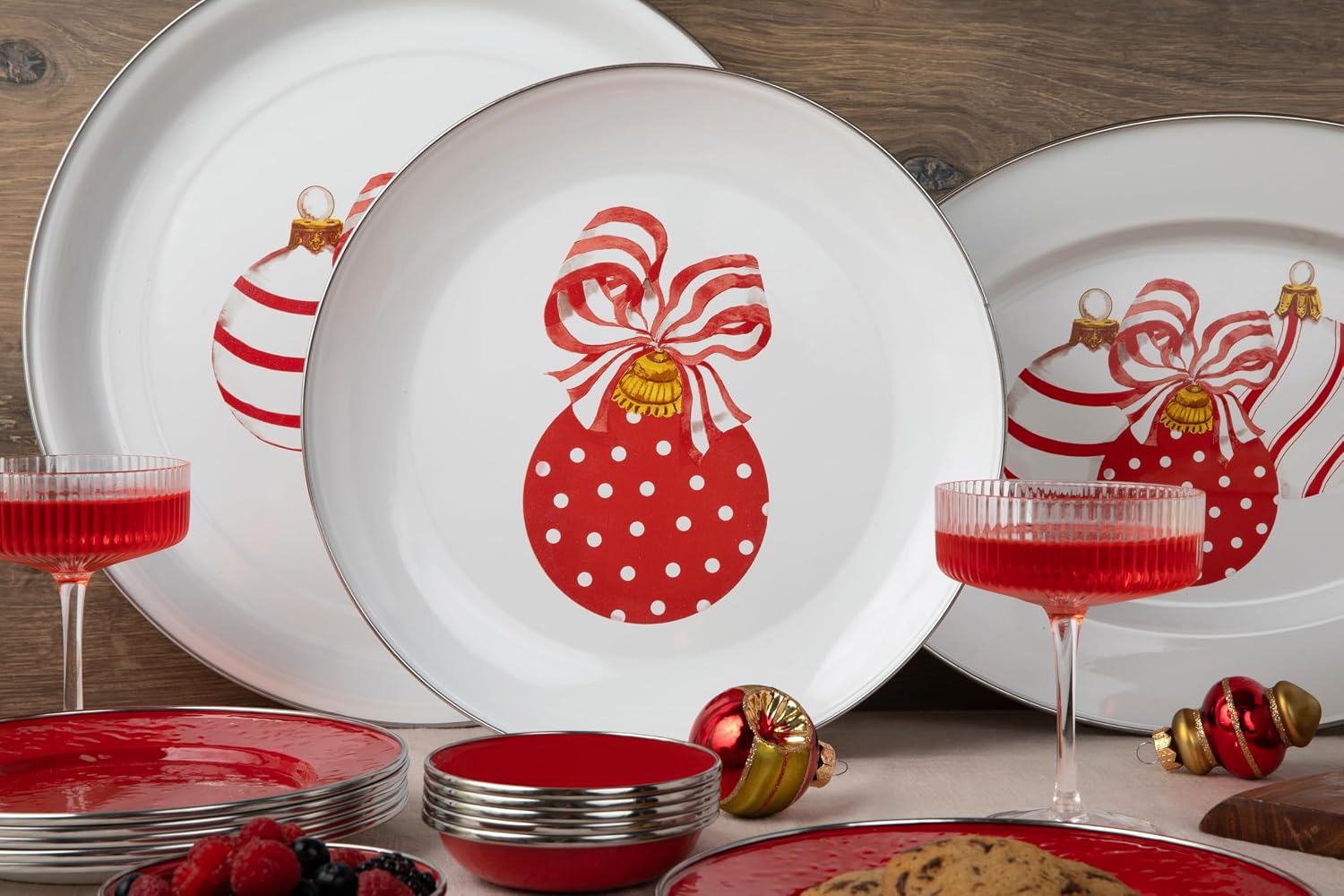 Golden Rabbit Enamelware Large Serving Tray, 20 inch, Ornament