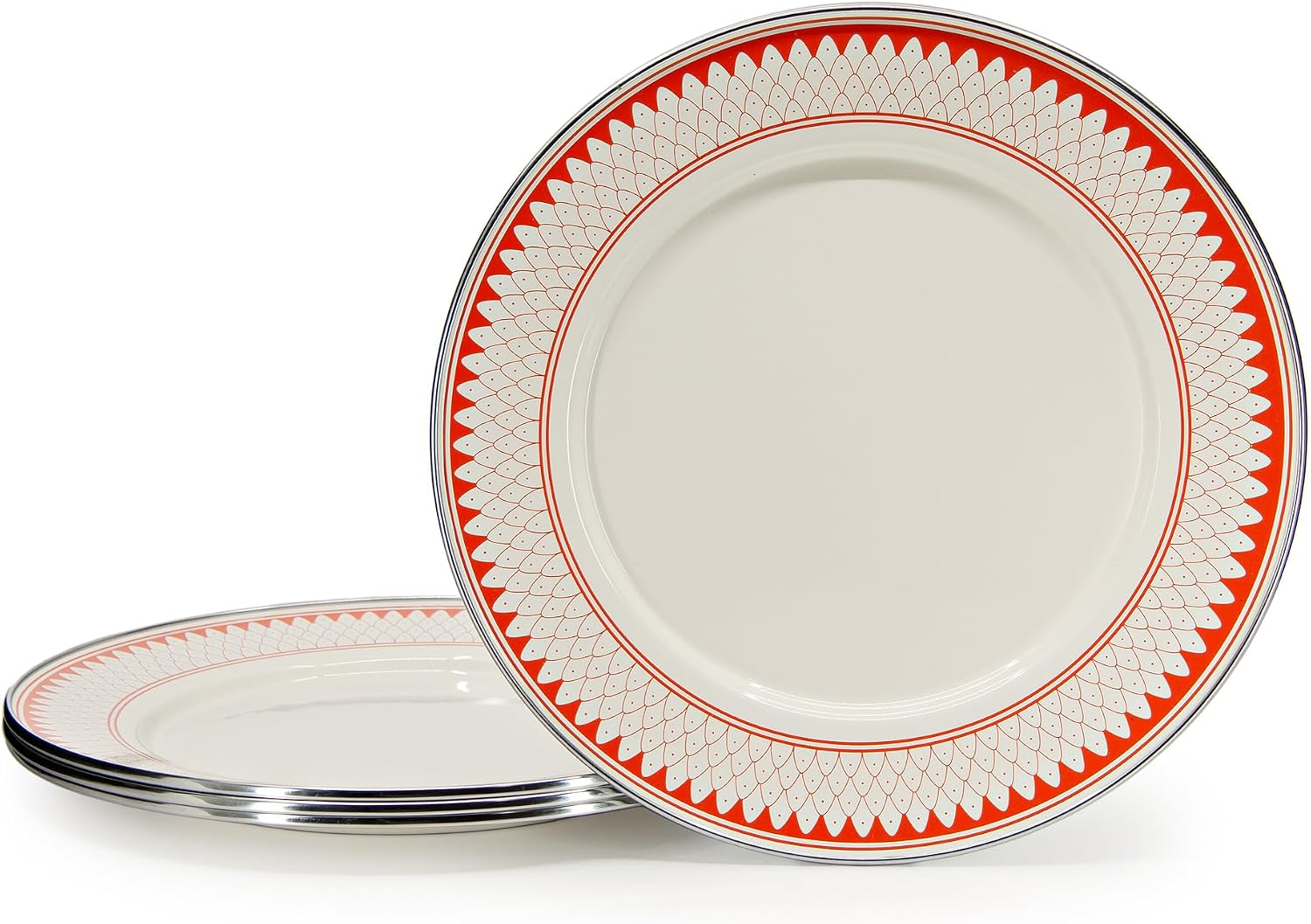Golden Rabbit Enamelware Dinner Plates, 10.5 inch, Siera Sevilla, Set of 4