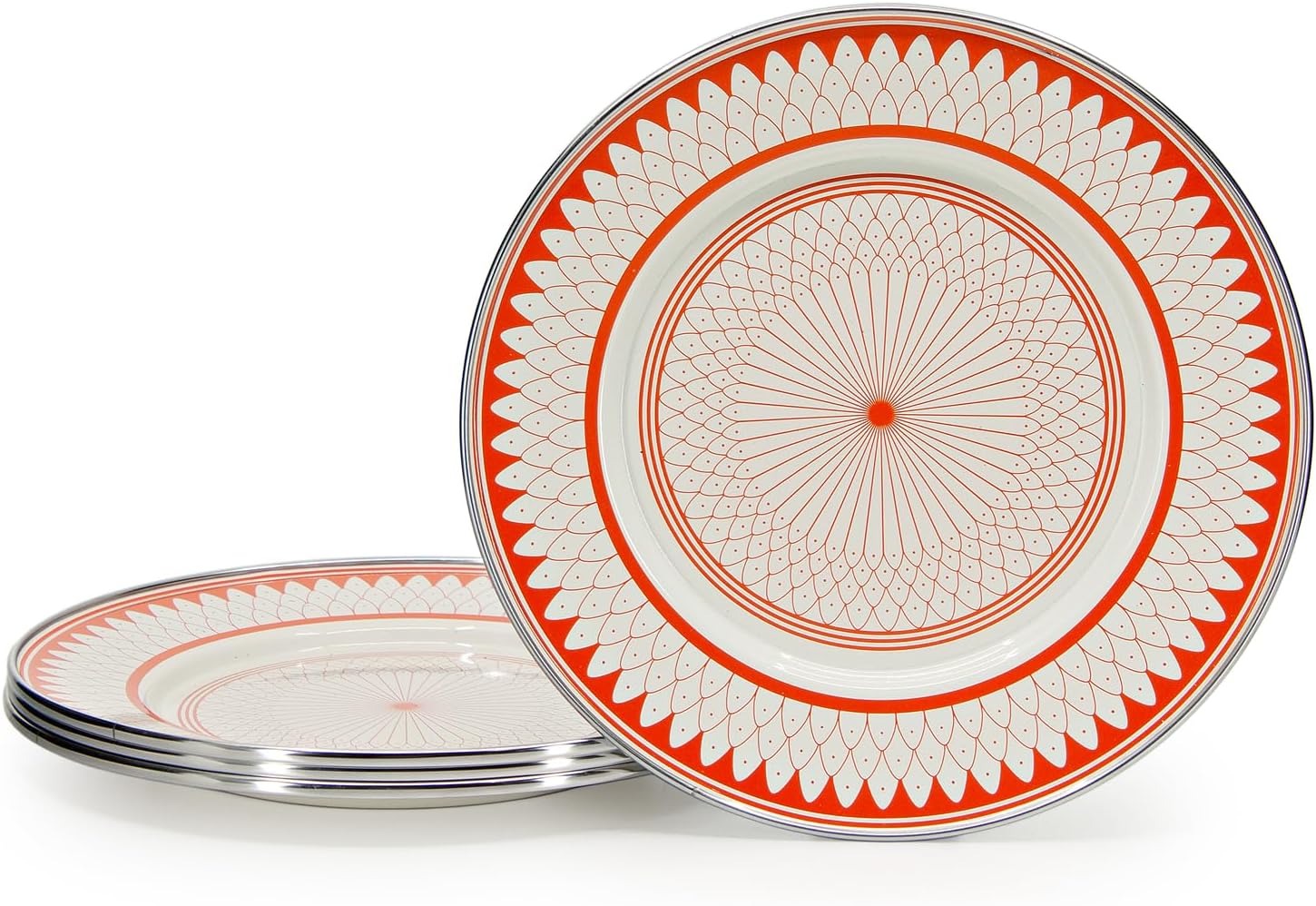 Golden Rabbit Enamelware Sandwich Plates, 8.5 inch, Siera Sevilla, Set of 4