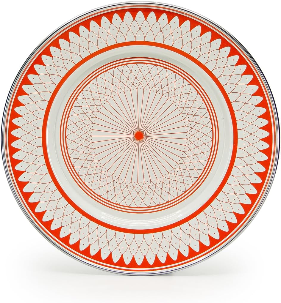 Golden Rabbit Enamelware Sandwich Plates, 8.5 inch, Siera Sevilla, Set of 4