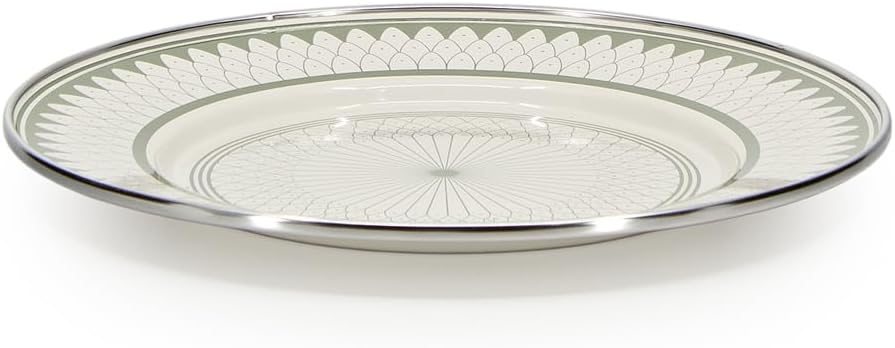 Golden Rabbit Enamelware Sandwich Plates, 8.5 inch, Olive Sevilla, Set of 4