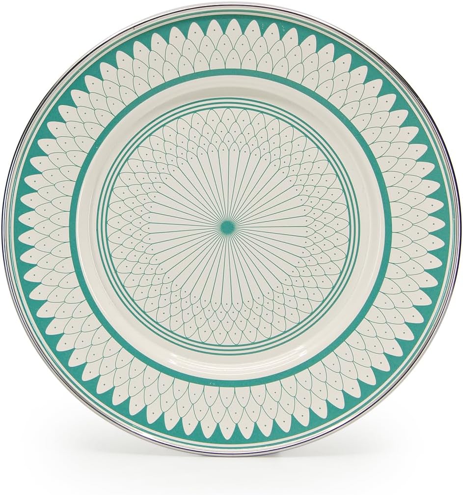 Golden Rabbit Enamelware Sandwich Plates, 8.5 inch, Aegean Sevilla, Set of 4
