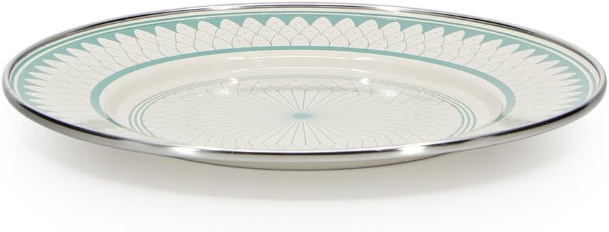 Golden Rabbit Enamelware Sandwich Plates, 8.5 inch, Aegean Sevilla, Set of 4