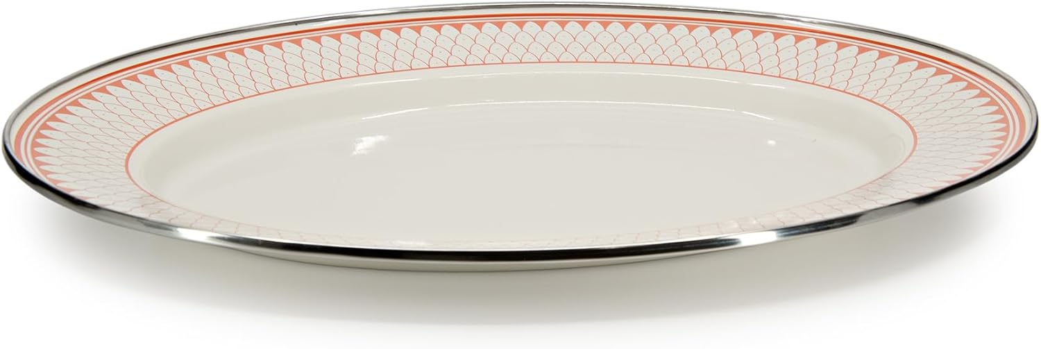 Golden Rabbit Enamelware Oval Platter, 12 x 16in, Siera Sevilla