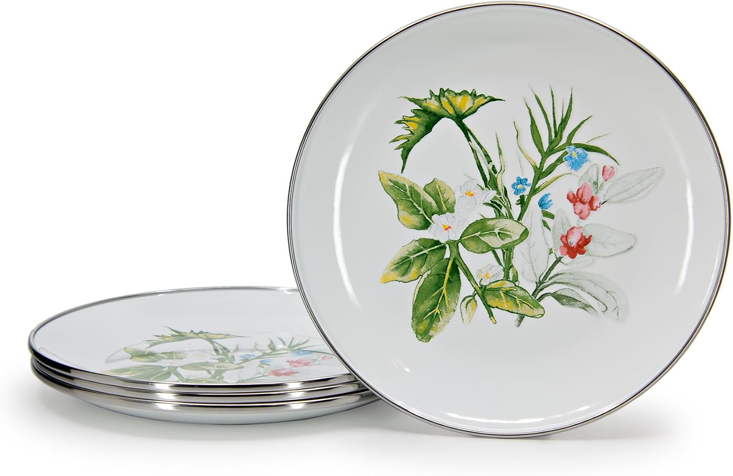 Golden Rabbit Enamelware Sandwich Plates (Herbs)