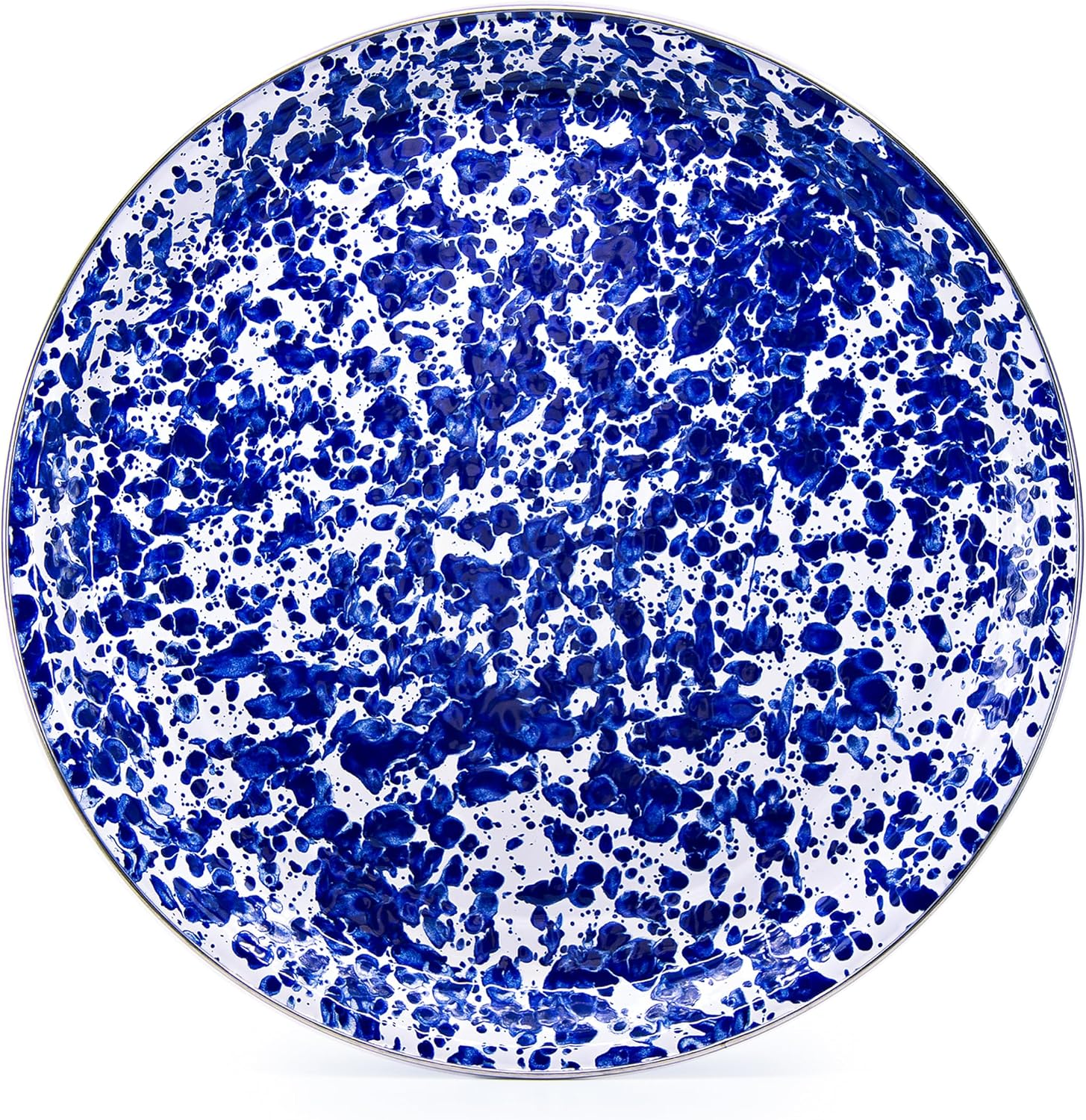 Golden Rabbit Enamelware Medium Tray, 15.5 inch, Cobalt Swirl