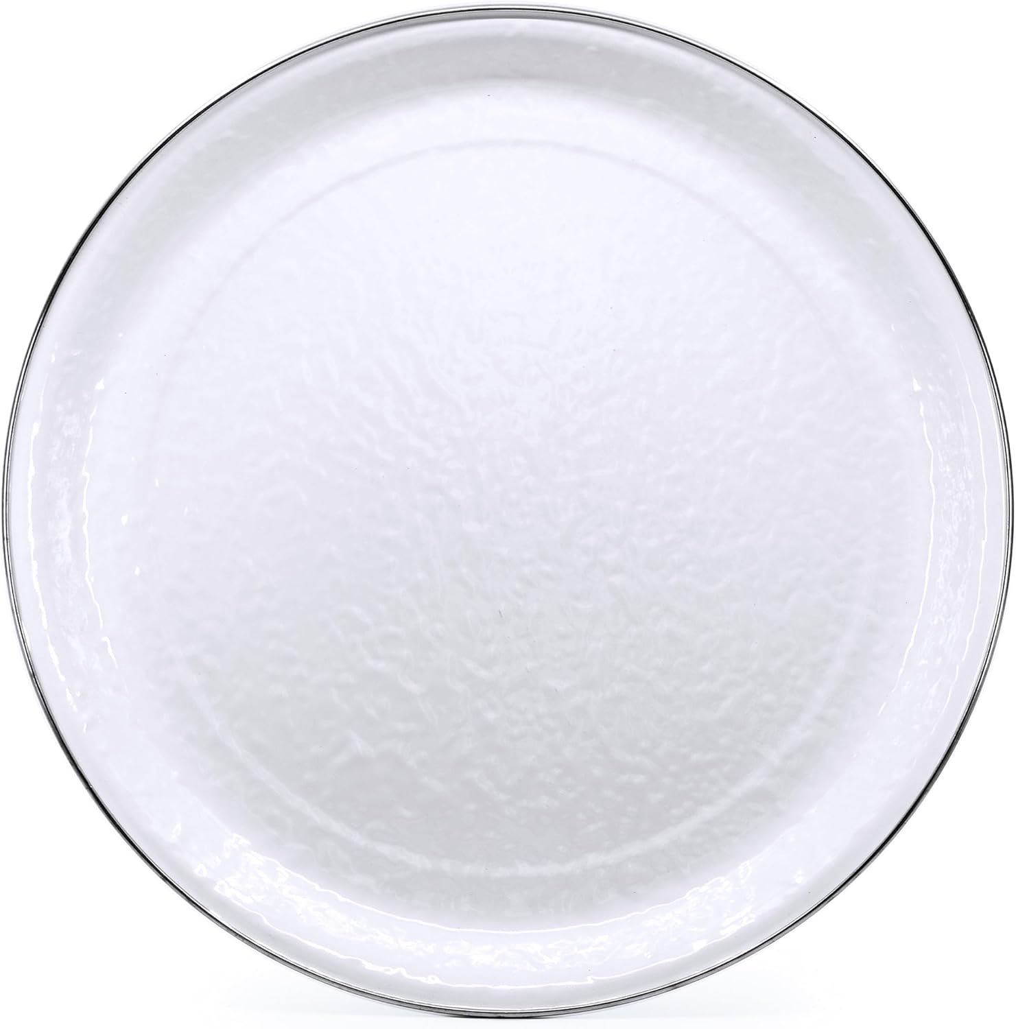 Golden Rabbit Enamelware Medium Tray, 15.5 inch, Solid White Textured