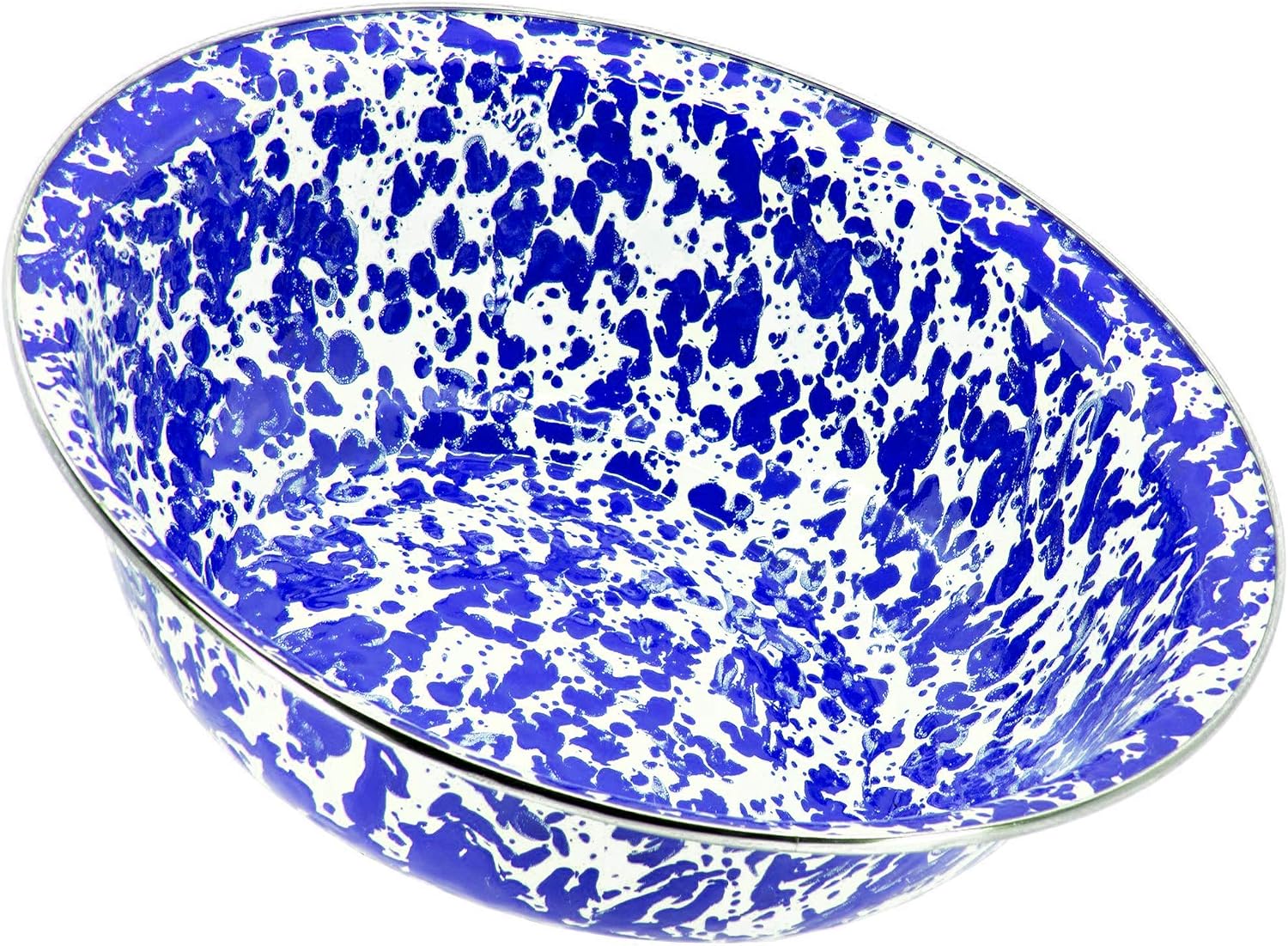 Golden Rabbit Enamelware Serving Basin, 4 quart, Cobalt Swirl