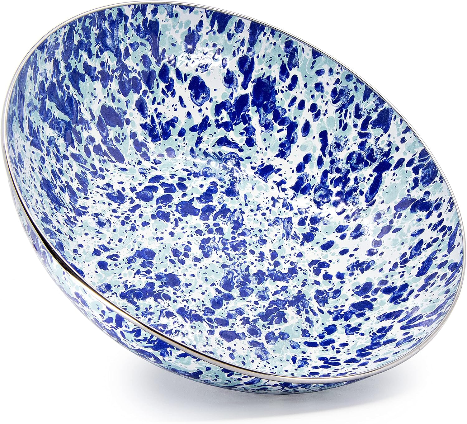 Golden Rabbit Enamelware Catering Bowl, 5 quart, Ocean