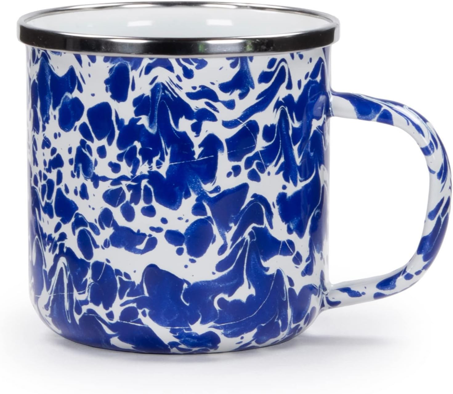 Golden Rabbit Enamelware 12-piece Dinnerware Set, Cobalt Swirl