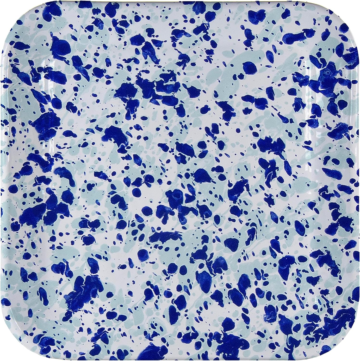 Golden Rabbit Enamelware Square Plates, 10.5 inch, Ocean, Set of 2