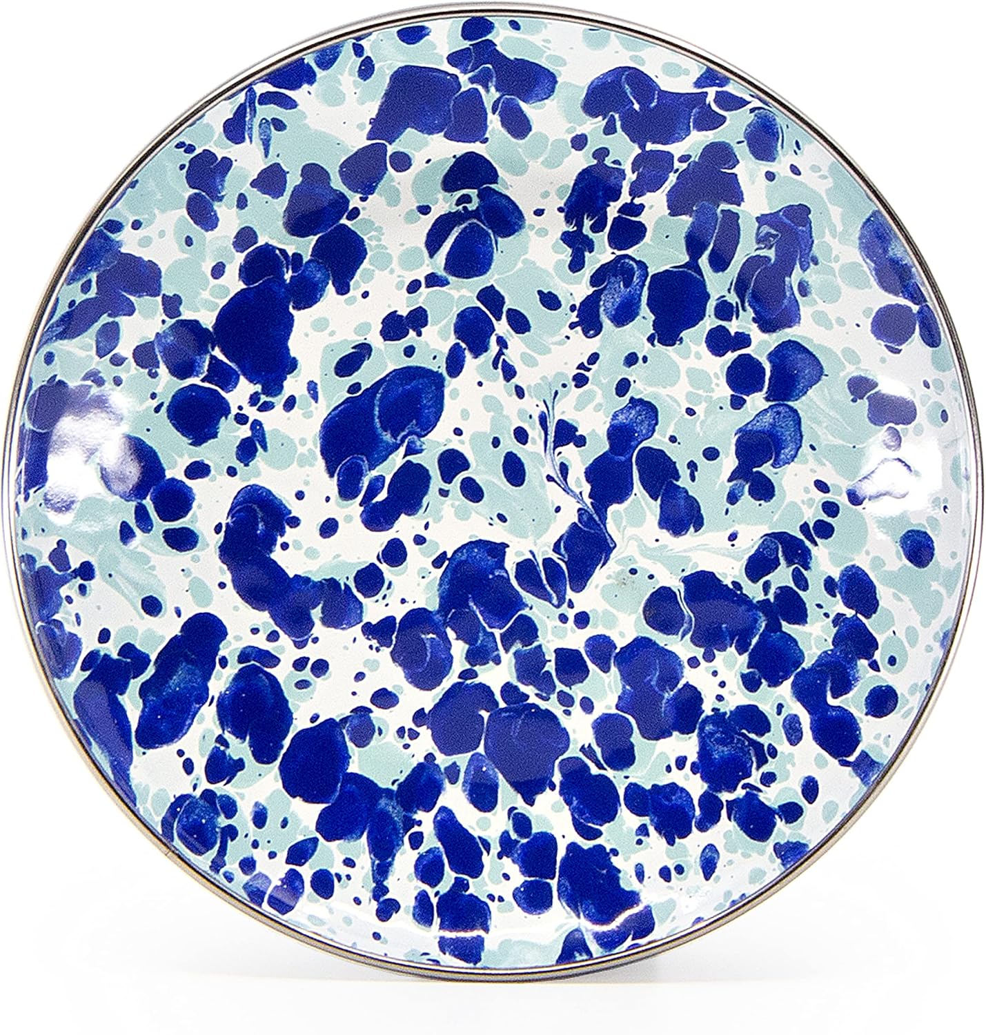 Golden Rabbit Enamelware Appetizer Plates, 6 inch, Ocean, Set of 4