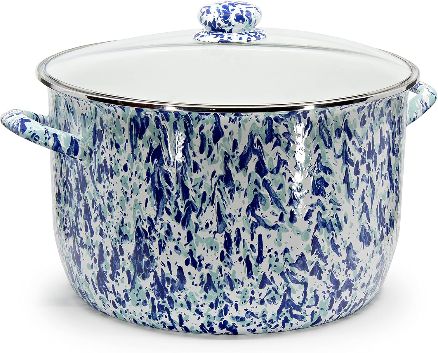 Golden Rabbit Enamelware Soup or Stock Pot, 18 quart, Ocean