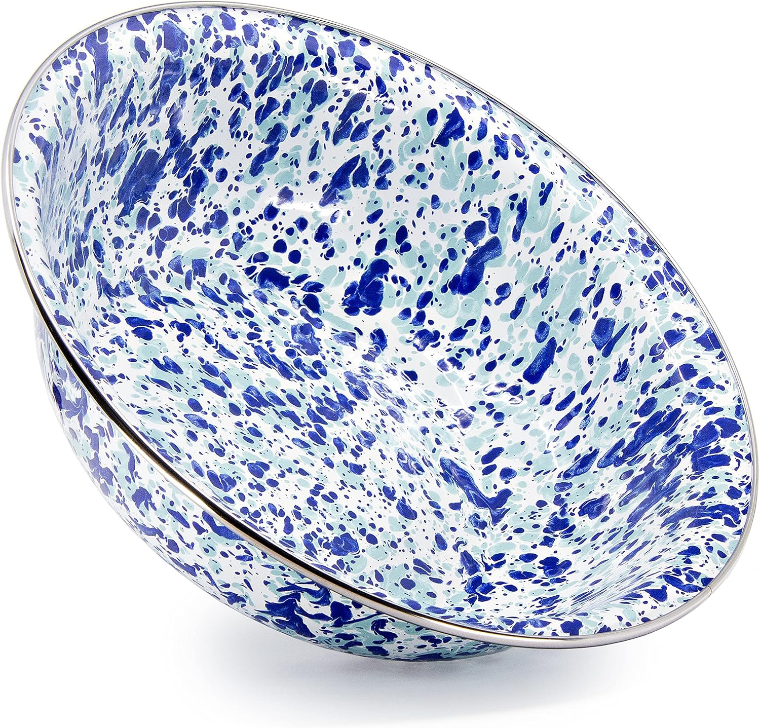 Golden Rabbit Enamelware Serving Basin, 4 quart, Ocean