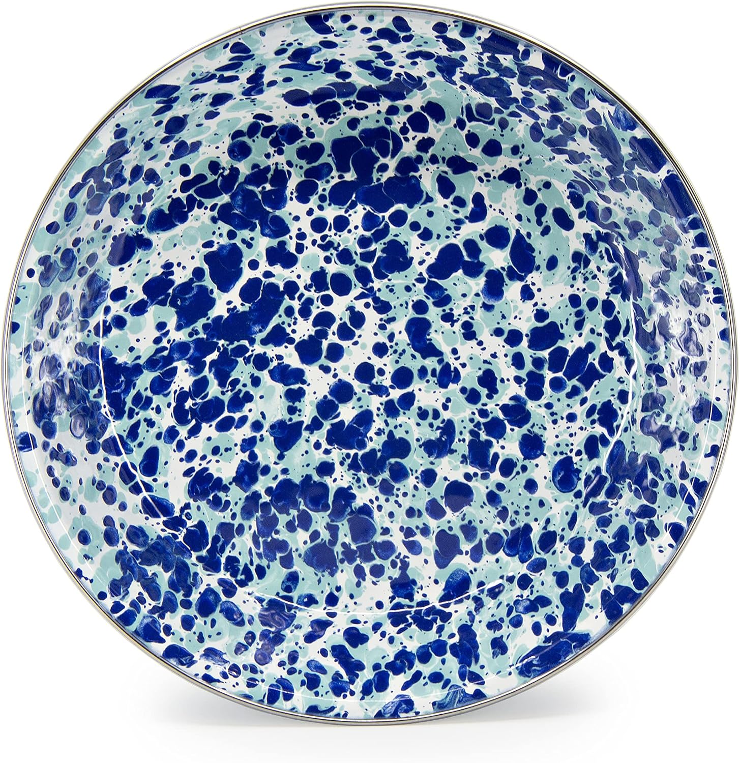 Golden Rabbit Enamelware Pie Pan Plate, 10 inch, Ocean