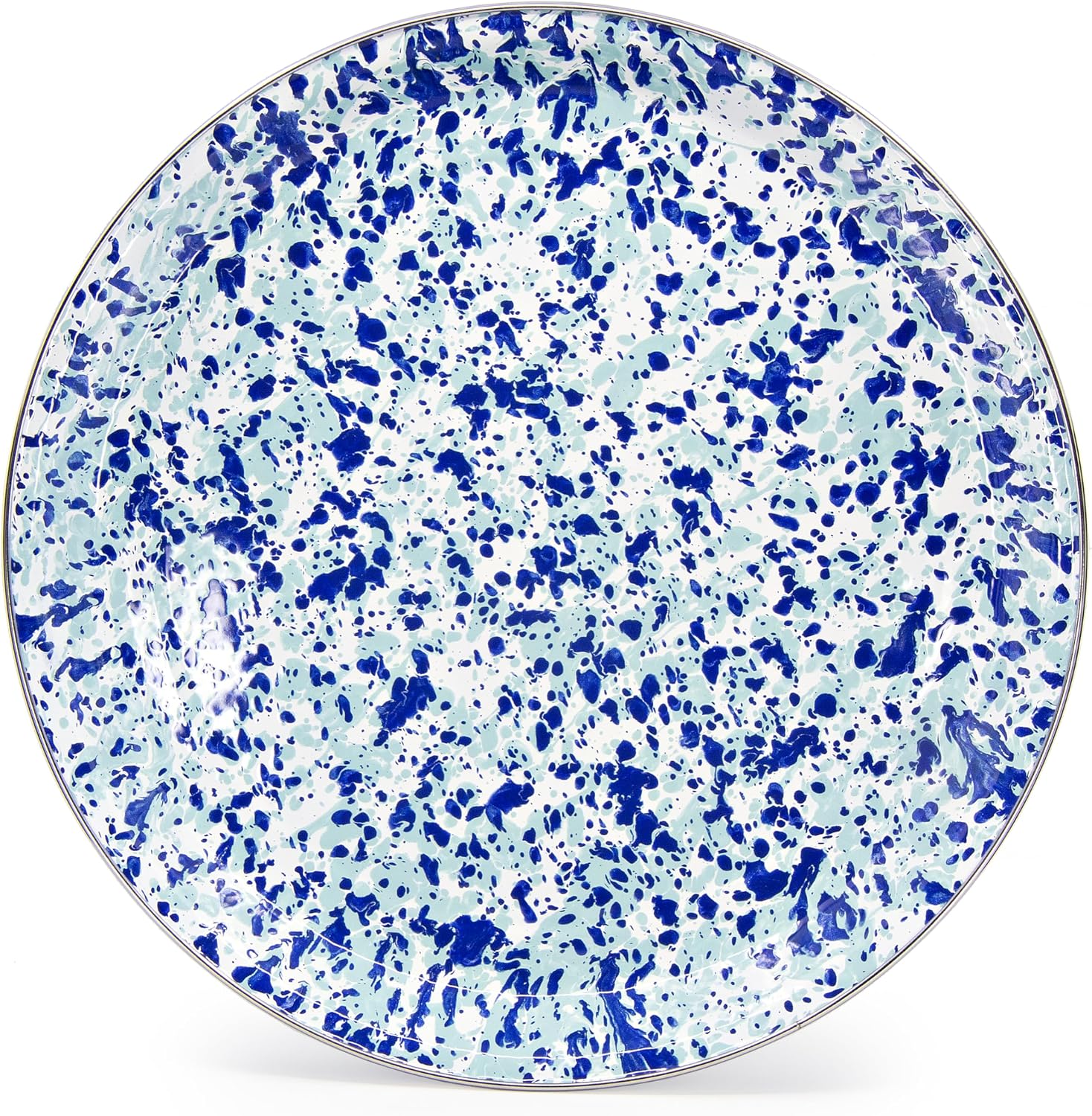 Golden Rabbit Enamelware Medium Tray, 15.5 inch, Ocean