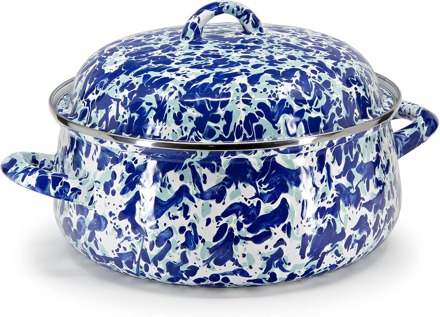 Golden Rabbit Enamelware Dutch Oven, 4 quart, Ocean