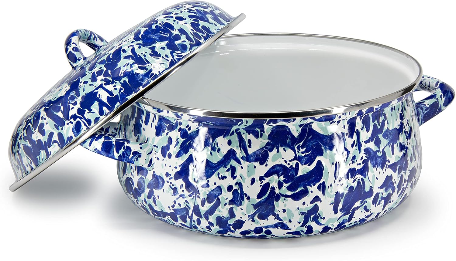 Golden Rabbit Enamelware Dutch Oven, 4 quart, Ocean