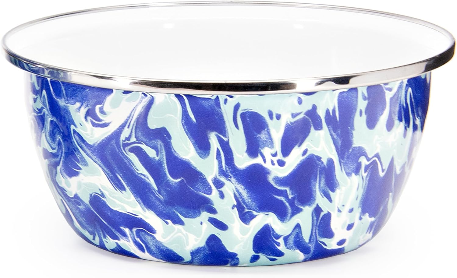 Golden Rabbit Enamelware Salad Bowls, 24 ounce, Ocean, Set of 4