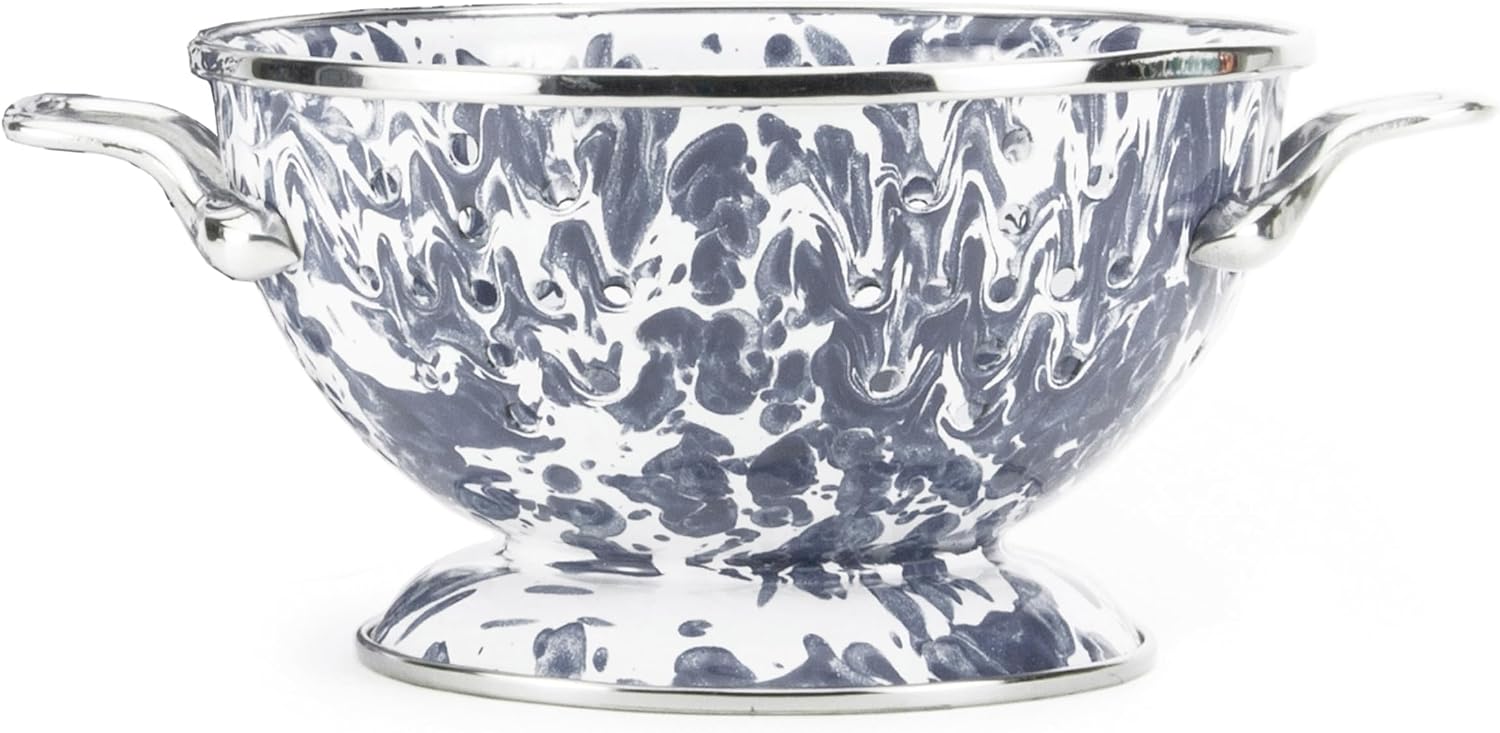 Golden Rabbit Enamelware - Set of 3 Colanders (Grey Swirl)