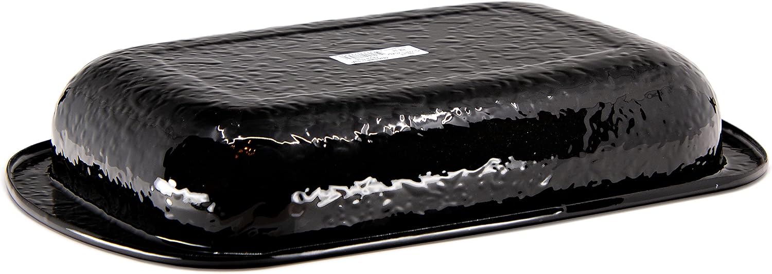 Golden Rabbit Enamelware Baking Pan, 3 quart, Solid Black Textured