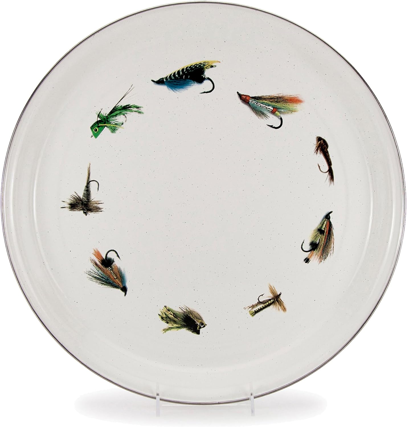 Golden Rabbit Enamelware Medium Tray, 15.5 inch, Fishing Fly