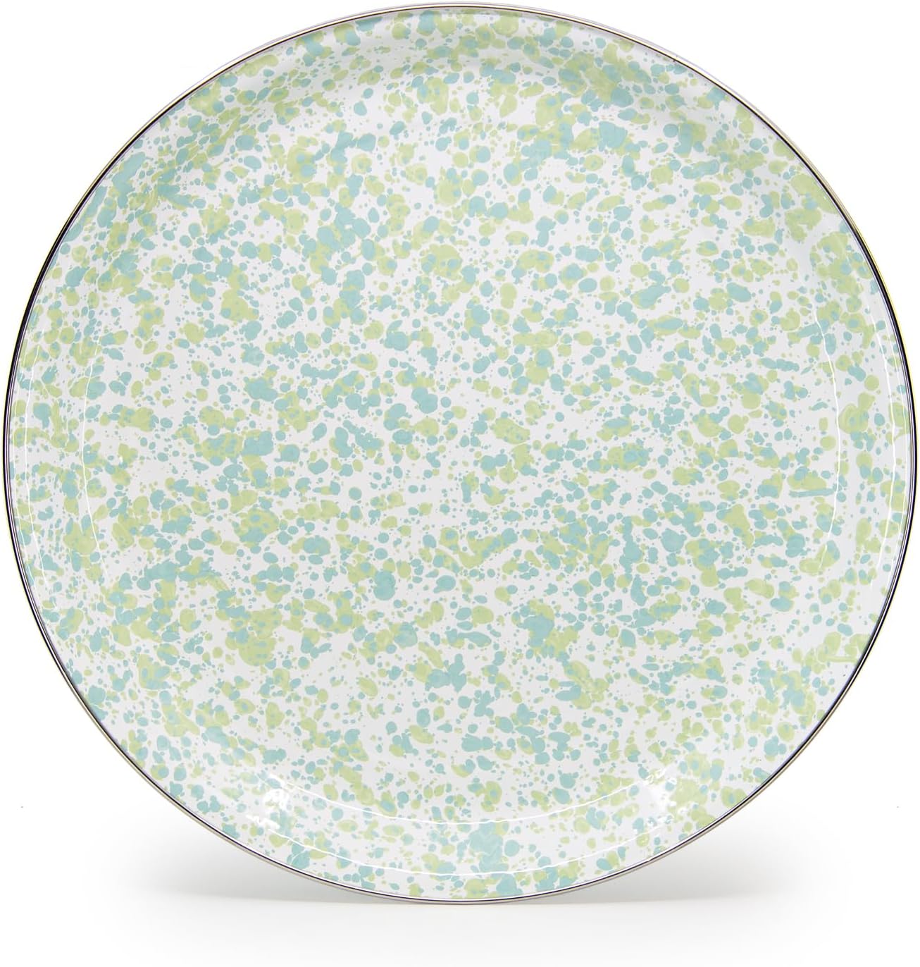 Golden Rabbit Enamelware Medium Tray, 15.5 inch, Jardin Swirl