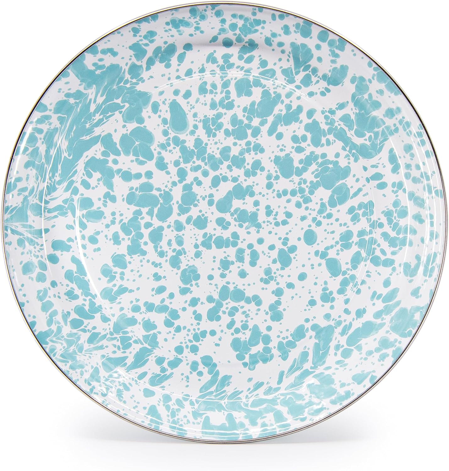 Golden Rabbit Enamelware Medium Tray, 15.5 inch, Sea Glass
