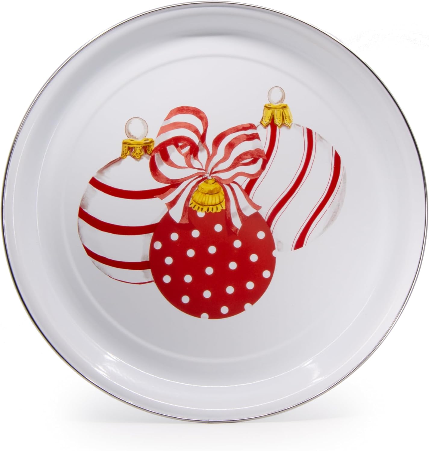 Golden Rabbit Enamelware Medium Tray, 15.5 inch, Ornament