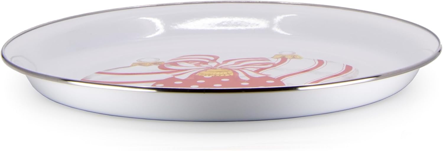 Golden Rabbit Enamelware Medium Tray, 15.5 inch, Ornament