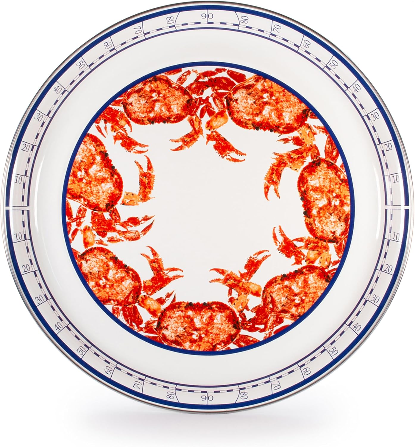 Golden Rabbit Enamelware Medium Tray, 15.5 inch, Crab House