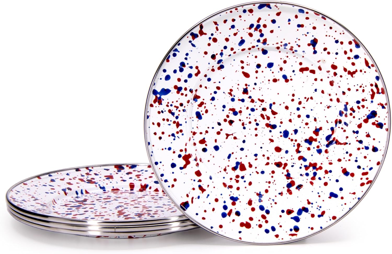 Golden Rabbit Enamelware Sandwich Plates, 8.5 inch, Americana, Set of 4