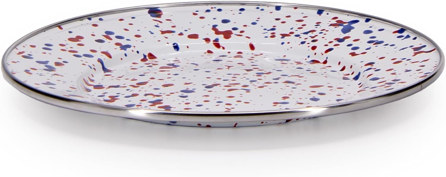 Golden Rabbit Enamelware Sandwich Plates, 8.5 inch, Americana, Set of 4