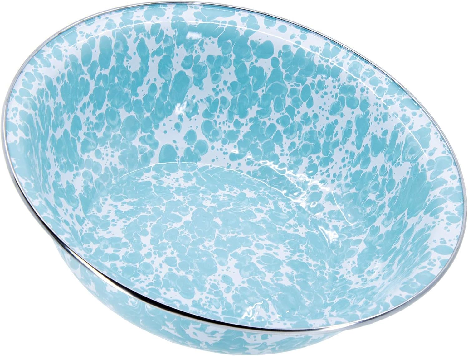 Golden Rabbit Enamelware Serving Basin, 4 quart, Sea Glass