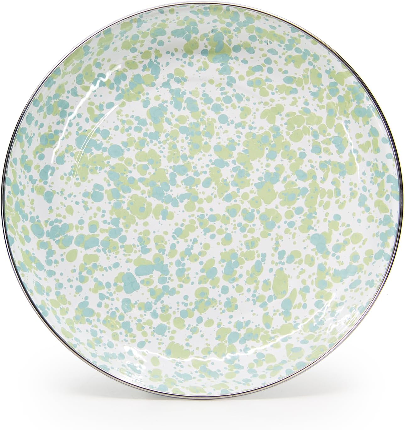 Golden Rabbit Enamelware Pasta Plates, 10 inch, Jardin Swirl, Set of 4