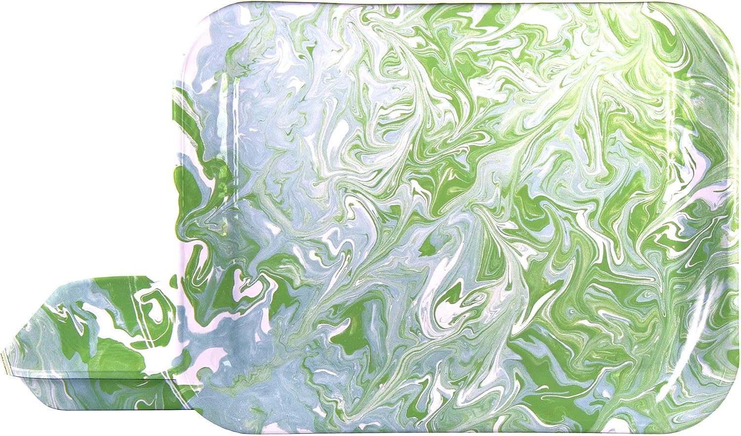Golden Rabbit Enamelware Quarter Sheet Trays, 12 x 10in, Modern Monet Marbled, Set of 2