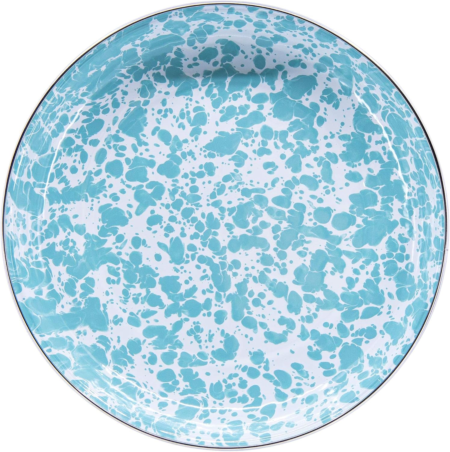 Golden Rabbit Enamelware Pasta Plates, 10 inch, Sea Glass, Set of 4